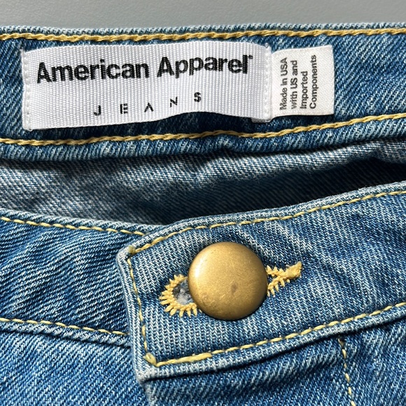 American Apparel Blue Denim Button Front Mini Skirt Size Large - Picture 2 of 5